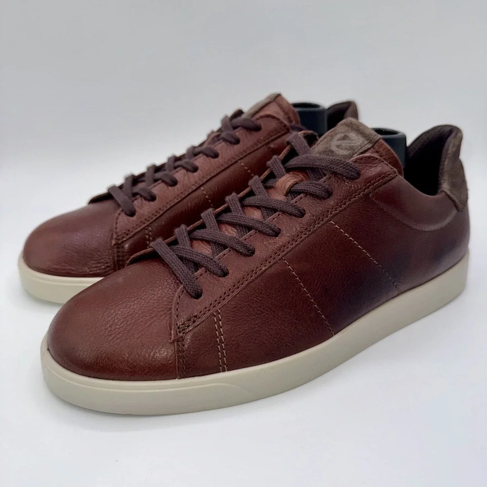 ECCO Street Lite‎ Retro Shoe Men's Size 7 - 7.5 EU 41 Rustic Brown Leather